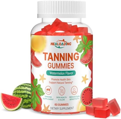 Suplemento de Gomas Bronceadoras HEALOADING para Adultos: Gomas Diarias con Astaxantina, Colágeno, Licopeno, Zinc (Citrato) y Vitaminas para la Salud - imagen 1
