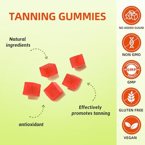 Suplemento de Gomas Bronceadoras HEALOADING para Adultos: Gomas Diarias con Astaxantina, Colágeno, Licopeno, Zinc (Citrato) y Vitaminas para la Salud - imagen 4