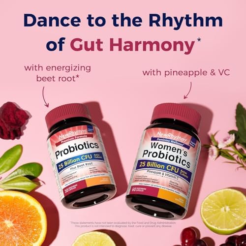 Probioticos NewRhythm para Mujeres y Hombres 25 Mil Millones CFU, Extracto de Betabel Orgánico, Energía y Salud Cardiaca, 30 Cápsulas Veganas - imagen 7