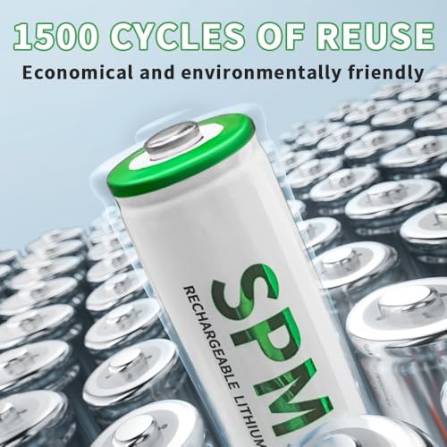 Baterías Recargables SPMST AA, Paquete de 4, 2800mWh 1.5V, Baterías de Litio AA de Alto Rendimiento para Linterna, Juguetes, Control Remoto y Sistema - imagen 4