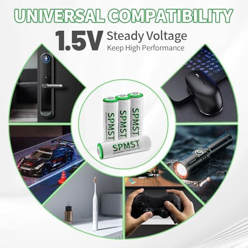 Baterías Recargables SPMST AA, Paquete de 4, 2800mWh 1.5V, Baterías de Litio AA de Alto Rendimiento para Linterna, Juguetes, Control Remoto y Sistema - imagen 6