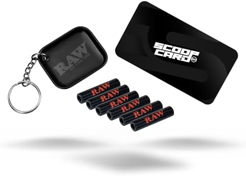 Puntas de Vidrio Negras RAW - Paquete de 6 + Edición Limitada Tray Key Chain y Scoop Card Matte Negro - Reutilizables y Resistentes al Calor - imagen 1