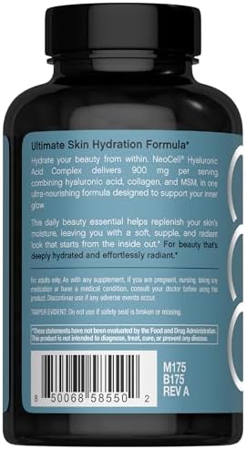 Complejo de Ácido Hialurónico NeoCell 900mg | 120 Cápsulas | con Péptidos de Colágeno BioActivos y MSM | Fórmula de Grado Premium - imagen 3
