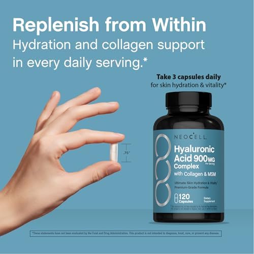 Complejo de Ácido Hialurónico NeoCell 900mg | 120 Cápsulas | con Péptidos de Colágeno BioActivos y MSM | Fórmula de Grado Premium - imagen 8