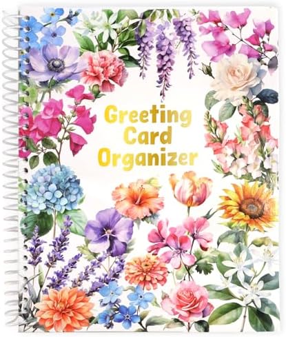 Organizador de Tarjetas Ceiba Tree con Diseño Floral - Libro Mensual con Bolsillos para Recordatorios de Navidad, Cumpleaños y Bodas - imagen 1