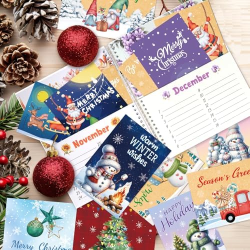 Organizador de Tarjetas Ceiba Tree con Diseño Floral - Libro Mensual con Bolsillos para Recordatorios de Navidad, Cumpleaños y Bodas - imagen 5