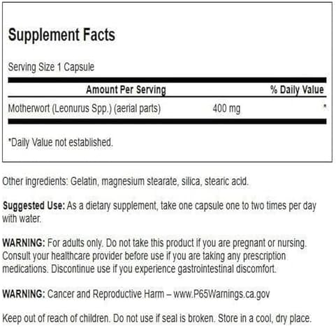 Swanson Motherwort - Suplemento Herbal para la Salud del Corazón, Función Endocrina y Digestiva - Fórmula Natural para el Bienestar Femenino - (60 - imagen 2