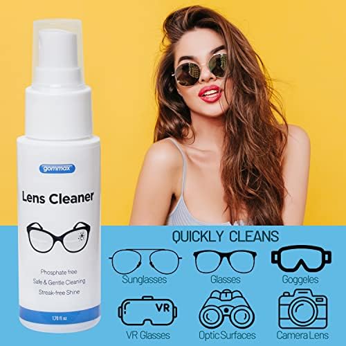 Kit de limpieza para lentes con paño, spray limpiador de gafas, solución para limpiar gafas y lentes de sol, 1.7 fl oz - imagen 3