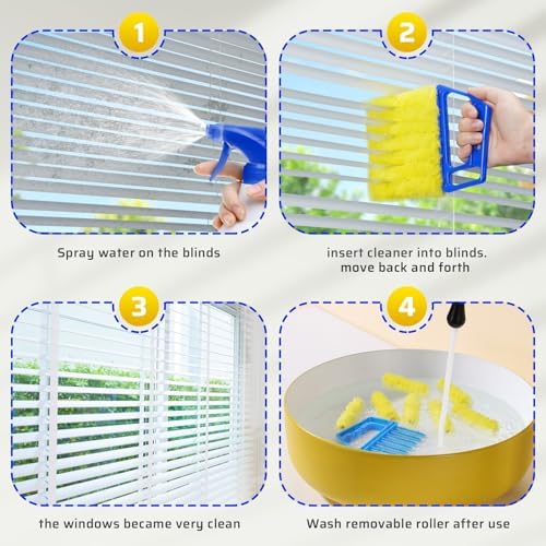 Herramienta Limpiadora de Persianas 2 Piezas 2025, Duster de Microfibra Lavable, 7 Dedos para Limpiar Ventanas y Ventilación de Aire Acondicionado - imagen 4