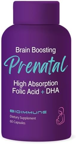 Vitaminas Prenatales BioImmune Ultra Potente, Folato Metilado Natural, DHA Omega 3. Apoya el Desarrollo Cerebral y Fetal Saludable. - imagen 1