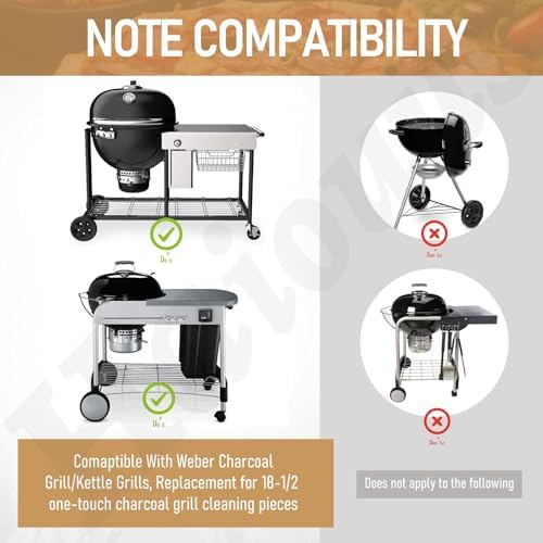 Kit de Limpieza One-Touch de 18-1/2 Pulgadas para Parrillas, Repuestos para Parrilla de Carbón/Kettle Weber 7443 90719, Fácil de Instalar y Duradero. - imagen 3