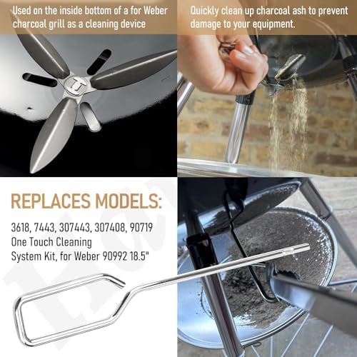 Kit de Limpieza One-Touch de 18-1/2 Pulgadas para Parrillas, Repuestos para Parrilla de Carbón/Kettle Weber 7443 90719, Fácil de Instalar y Duradero. - imagen 7