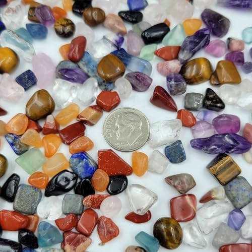 Set de 10 Gemas y Cristales Tumbled Chips para Joyería, Velas y Kit de Ciencia de Minerales, Tourmalina Negra y Rodonita - imagen 4