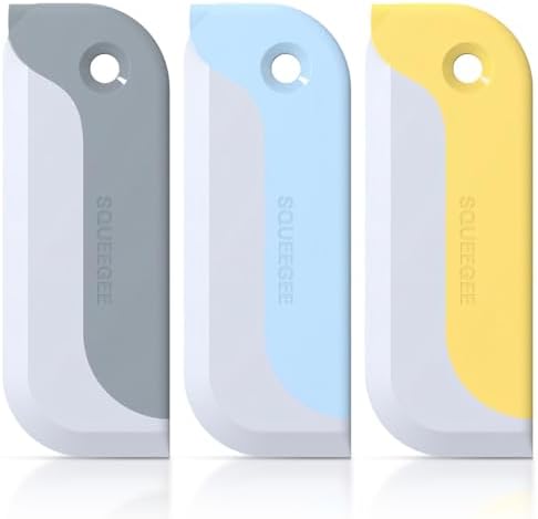 Paquete de 3 Limpiaparabrisas Pequeños, Ideal para Vidrios de Ducha, Ventanas de Auto y Espejos de Baño - Gris, Amarillo y Azul - imagen 1
