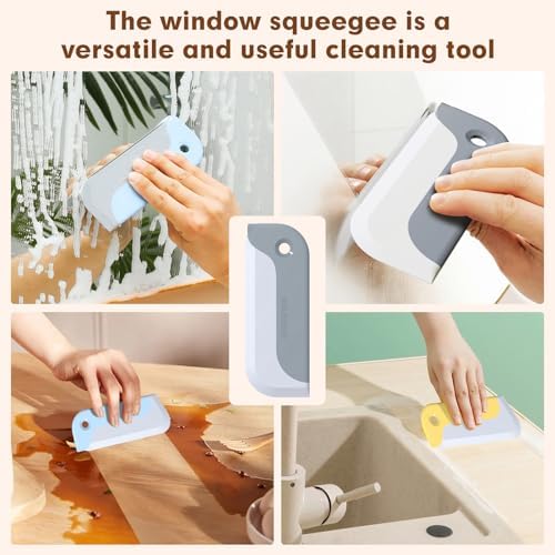 Paquete de 3 Limpiaparabrisas Pequeños, Ideal para Vidrios de Ducha, Ventanas de Auto y Espejos de Baño - Gris, Amarillo y Azul - imagen 6