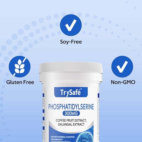 Suplemento de Fosfatidilserina TrySafe 300mg por Porción para Memoria y Enfoque, 60 Cápsulas, Suministro para 30 Días, Salud Cognitiva - imagen 3