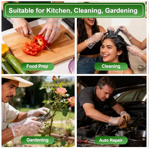 Guantes Desechables JedJadr de 500 Piezas para Servicio de Alimentos – Guantes Plásticos Transparentes para Manipulación de Comida – Talla Única, - imagen 4