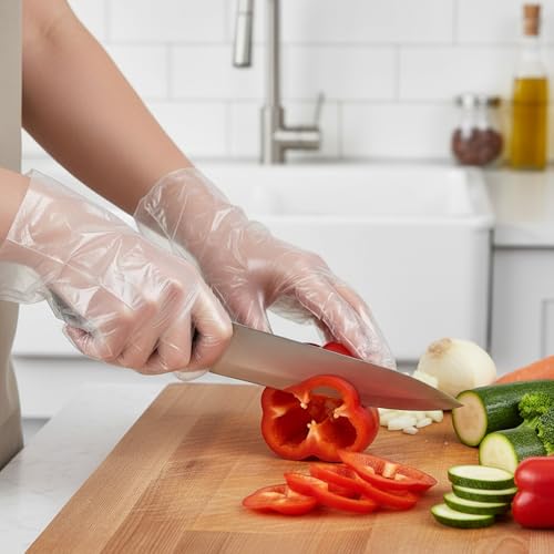Guantes Desechables JedJadr de 500 Piezas para Servicio de Alimentos – Guantes Plásticos Transparentes para Manipulación de Comida – Talla Única, - imagen 6