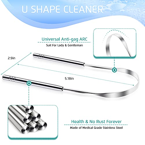 Juego de 4 Raspadores de Lengua de Acero Inoxidable, Limpiadores de Lengua Reutilizables, Herramientas de Higiene Oral Saludable, Elimina el Mal - imagen 2