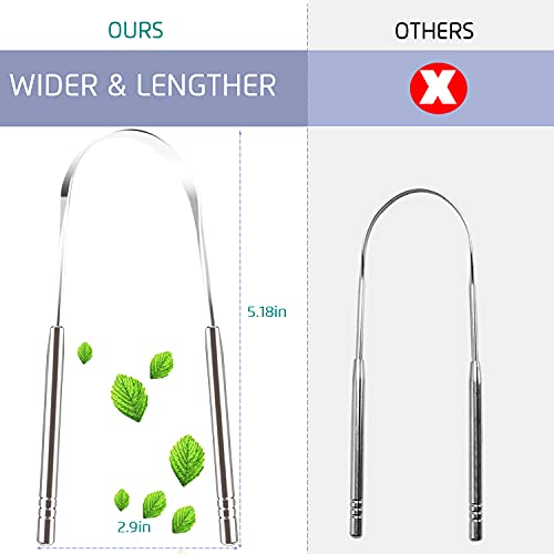 Juego de 4 Raspadores de Lengua de Acero Inoxidable, Limpiadores de Lengua Reutilizables, Herramientas de Higiene Oral Saludable, Elimina el Mal - imagen 5