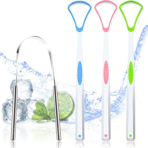 Juego de 4 Raspadores de Lengua de Acero Inoxidable, Limpiadores de Lengua Reutilizables, Herramientas de Higiene Oral Saludable, Elimina el Mal - imagen 8