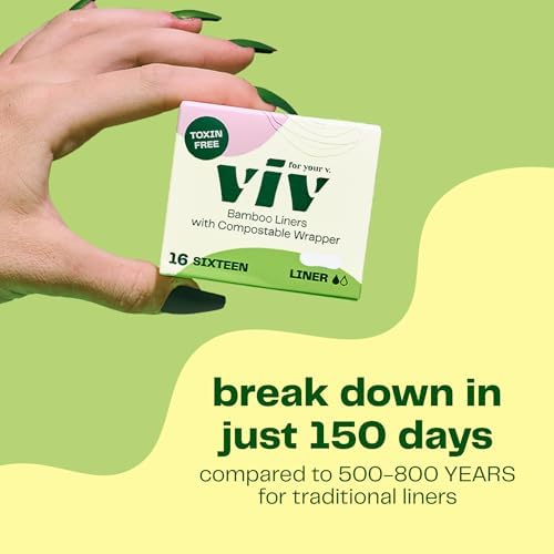 Protectores diarios de bambú orgánico Viv for Your V para mujeres | Suaves, delgados y absorbentes | Toallas para incontinencia sin alas | Sin - imagen 4