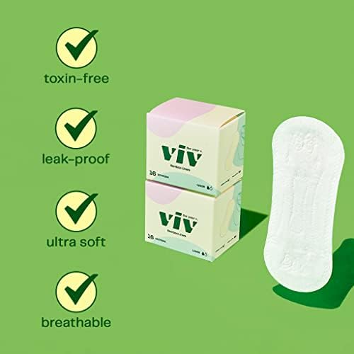 Protectores diarios de bambú orgánico Viv for Your V para mujeres | Suaves, delgados y absorbentes | Toallas para incontinencia sin alas | Sin - imagen 5