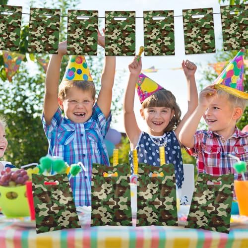 YYMYMGJ 50 PZS Bolsas de Regalo Camufladas, Bolsas de Fiesta Militares Impermeables para Decoraciones de Cumpleaños de Ejército, Sorpresas para Niños - imagen 5