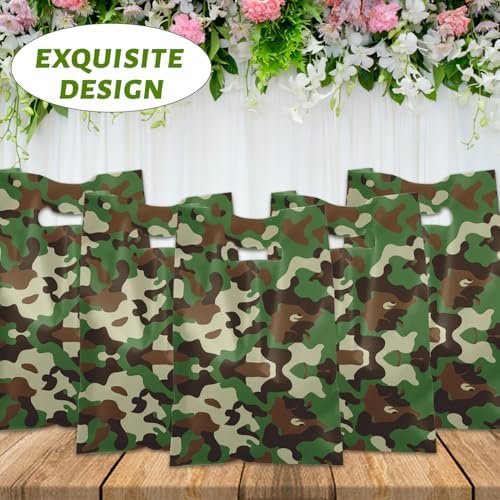 YYMYMGJ 50 PZS Bolsas de Regalo Camufladas, Bolsas de Fiesta Militares Impermeables para Decoraciones de Cumpleaños de Ejército, Sorpresas para Niños - imagen 6