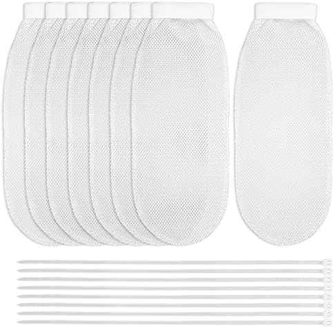8 Piezas de Filtros para Lint de Manguera de Lavadora, Trampas de Pelusa de Malla de Nylon con 8 Correas, Captura de Pelusa para Lavadoras - imagen 1