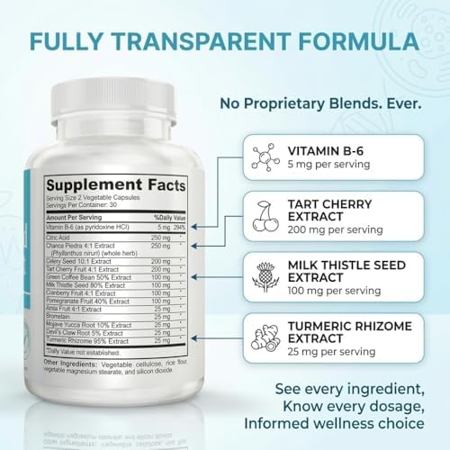 Dr Vitamin Soporte para Ácido Úrico - Cereza Ácida, Arándano + Granada - Apoyo al Tracto Urinario - 60 Cápsulas Vegetarianas - imagen 2