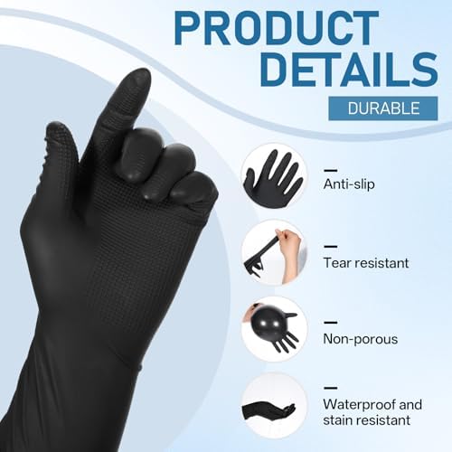 Guantes para Tinte de Cabello SynHHergyx, 3 Piezas de Guantes de Goma Reutilizables para Coloración Profesional en Casa y Salón (Negro, Mediano) - imagen 3