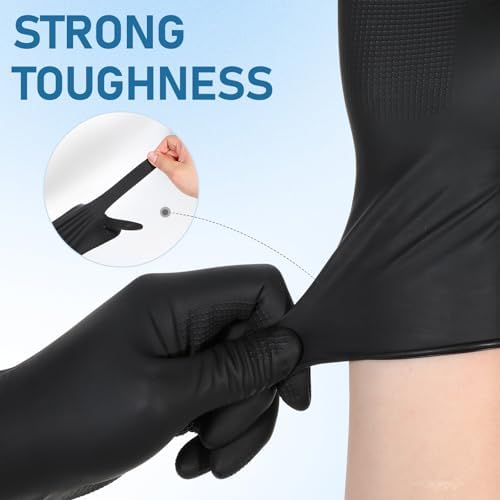 Guantes para Tinte de Cabello SynHHergyx, 3 Piezas de Guantes de Goma Reutilizables para Coloración Profesional en Casa y Salón (Negro, Mediano) - imagen 4