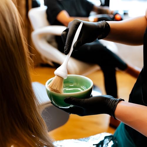 Guantes para Tinte de Cabello SynHHergyx, 3 Piezas de Guantes de Goma Reutilizables para Coloración Profesional en Casa y Salón (Negro, Mediano) - imagen 5