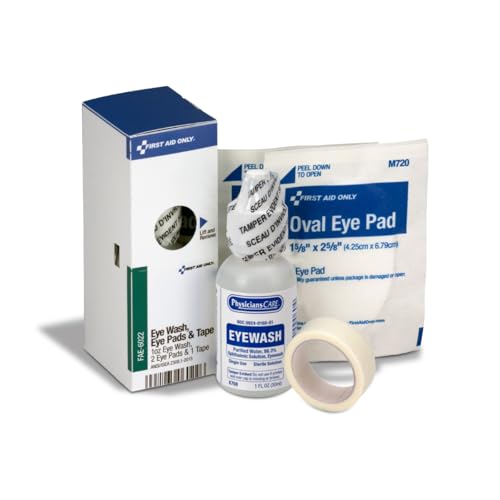 Kit de Lavado Ocular First Aid Only de 4 Piezas con Parche Ovalado, Cinta de ros Auxilios y Solución de Emergencia para Ojos - imagen 3