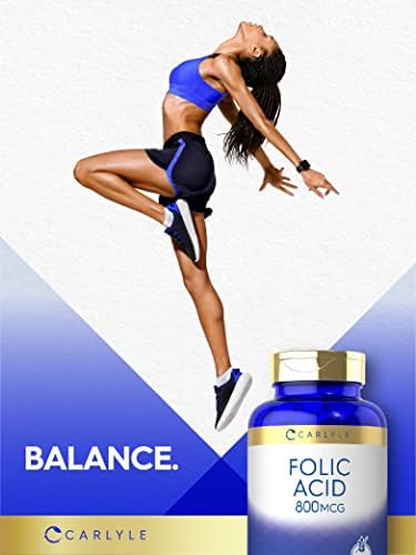 Tabletas de Ácido Fólico Carlyle 800 Mcg | 400 Unidades | Suplemento Vegetariano, No Transgénico y Libre de Gluten - imagen 6