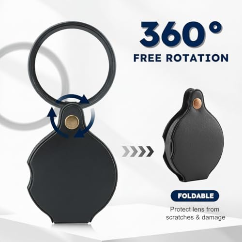 Lupa de bolsillo 20X, lupa portátil plegable HD rotativa, mini ideal para lectura y estudiantes - imagen 4