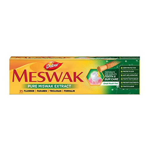 Pasta Dental Sin Flúor Dabur – Pasta Sensible con Miswak para la Salud de las Encías – Protección del Esmalte y Eliminación de Sarro – Refresca el - imagen 6