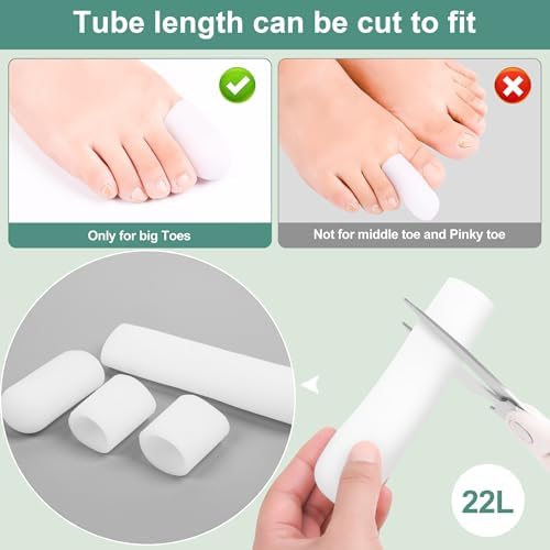 Tobilleras de Gel DYKOOK para Dedos Grandes, Paquete de 4, Protectores de Silicona para Ampollas, Callos y Rozaduras en Pies para Hombres y Mujeres - imagen 3