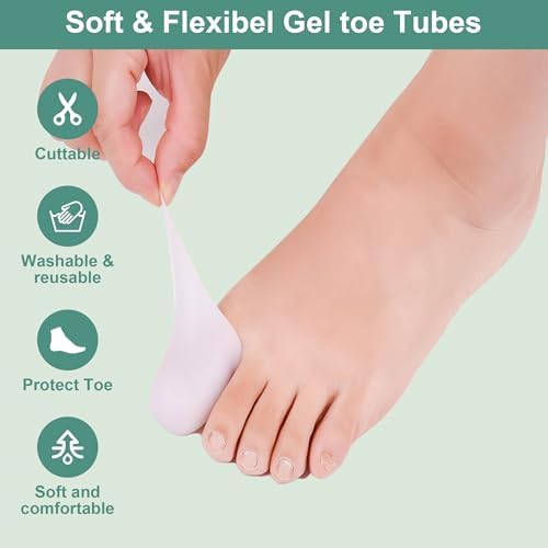 Tobilleras de Gel DYKOOK para Dedos Grandes, Paquete de 4, Protectores de Silicona para Ampollas, Callos y Rozaduras en Pies para Hombres y Mujeres - imagen 4