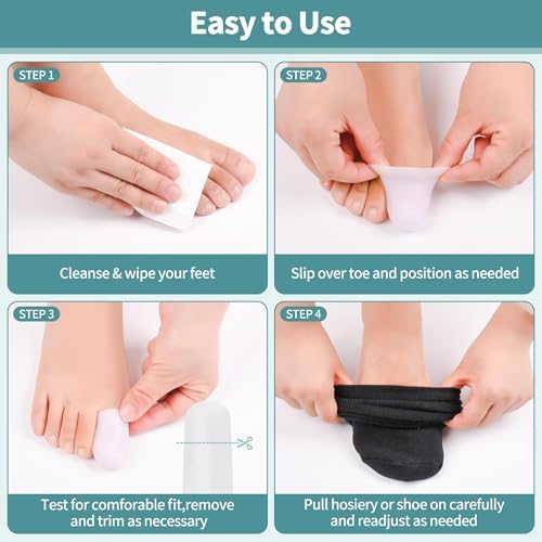 Tobilleras de Gel DYKOOK para Dedos Grandes, Paquete de 4, Protectores de Silicona para Ampollas, Callos y Rozaduras en Pies para Hombres y Mujeres - imagen 7