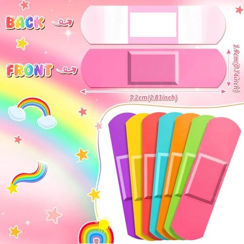 160 Piezas de Curitas Coloridas para Niños, Vendajes Adhesivos Flexibles Neón Impermeables para Cortes y Raspones, 2.83'' x 0.75'' - imagen 3