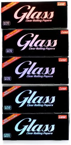 5 Cuadernillos x Papel de Fumar GLASS Clear King Size - 100% Natural - 200 Hojas - imagen 1