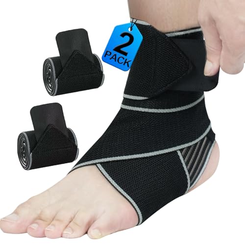 Faja de Tobillo Kathrio 2 Piezas para Hombres y Mujeres - Soporte Ajustable con Diseño Antideslizante, Compresión para Tendinitis de Aquiles, - imagen 1