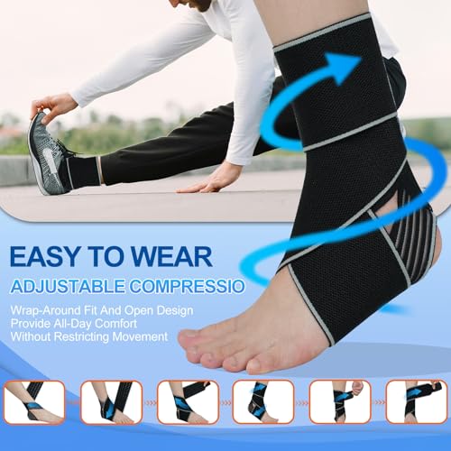Faja de Tobillo Kathrio 2 Piezas para Hombres y Mujeres - Soporte Ajustable con Diseño Antideslizante, Compresión para Tendinitis de Aquiles, - imagen 2