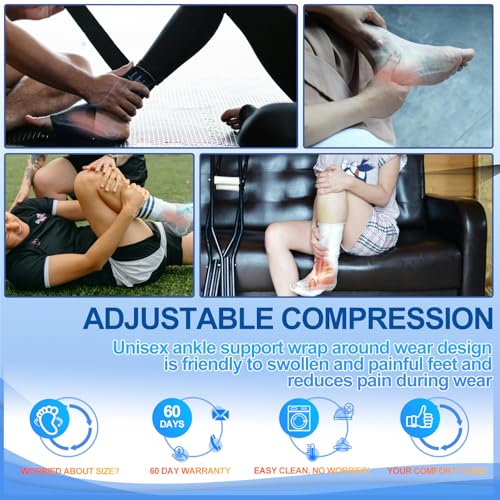 Faja de Tobillo Kathrio 2 Piezas para Hombres y Mujeres - Soporte Ajustable con Diseño Antideslizante, Compresión para Tendinitis de Aquiles, - imagen 5