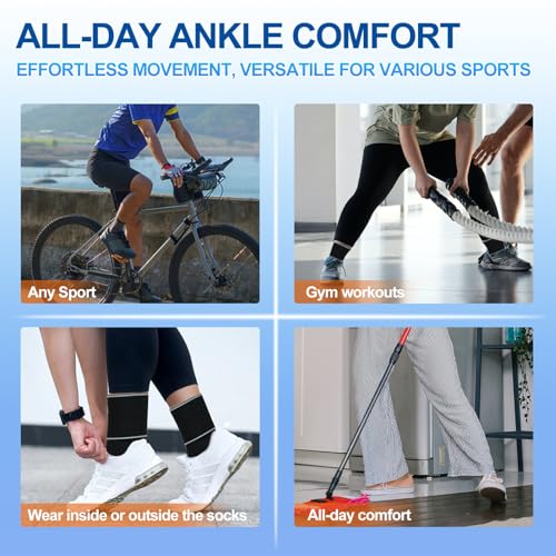 Faja de Tobillo Kathrio 2 Piezas para Hombres y Mujeres - Soporte Ajustable con Diseño Antideslizante, Compresión para Tendinitis de Aquiles, - imagen 6