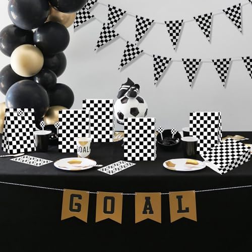 BQC 32 Piezas Bolsas de Fiesta de Autos de Carreras, Bolsas de Regalo a Rayas en Blanco y Negro, Decoraciones para Cumpleaños de Carreras - imagen 3