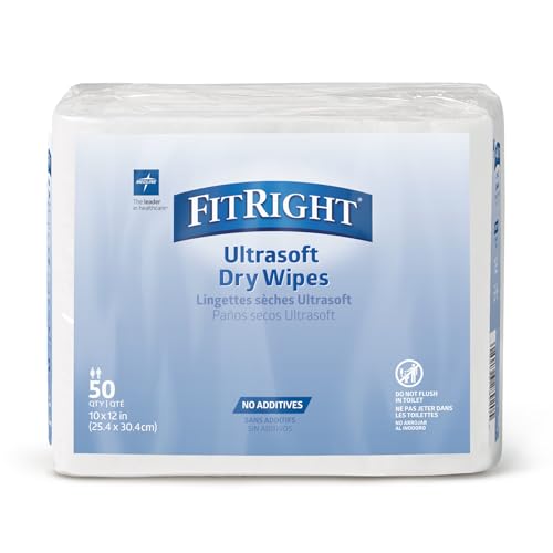 Toallitas de Limpieza Secas Medline Ultrasoft, Hipoalergénicas y Sin Fragancia, 10 x 13, Paquete de 50 Unidades - imagen 3