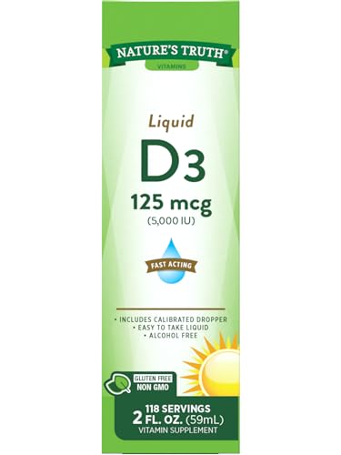 Suplemento Líquido de Vitamina D3 de Nature's Truth | 5000 UI | 2 fl oz | Libre de OGM y Gluten - imagen 4
